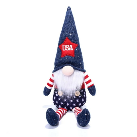 OAVQHLG3B Gnome Patriotic Gnome Doll 4th of July Gnomes Handmade Plush Fourth of July Decorations for Home, Scandinavian Tomte Folklore Dwarf Kitchen Tiered Tray Decorations