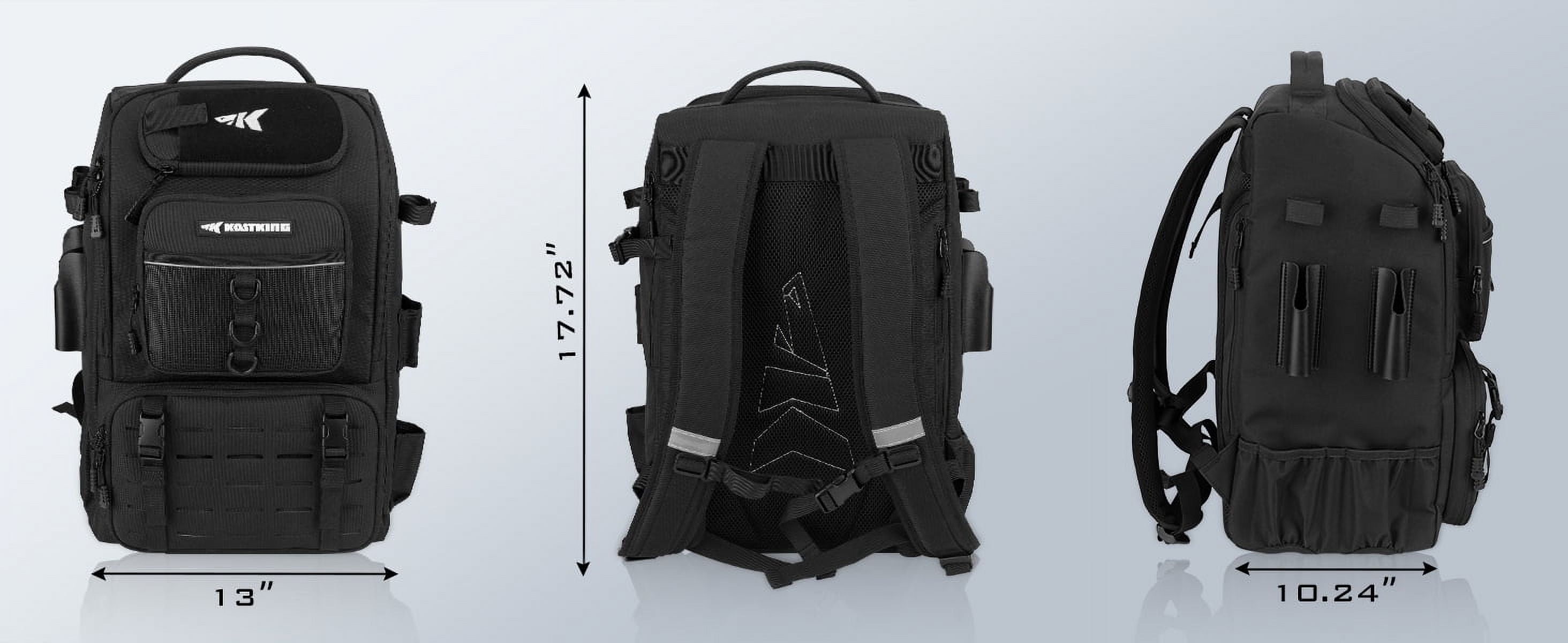 KastKing Karryall  Tackle Backpack with Rod Holders 4 Tackle Tray,Fishing Bag Storage Fishing Gear -Black