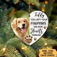 thumbnail image 2 of Memorial Sympathy Christmas Ornament Gifts for Pet Dog Cat Loss in Heaven - Pawprints On Hearts Name Photo Ceramic Heart Ornament for Dog Cat Mom Dad Owner - Christmas Ornament -..., 2 of 6
