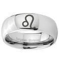 thumbnail image 2 of Tungsten Leo Zodiac 8mm Mirror Gray Polished Dome Men Ring, 2 of 2
