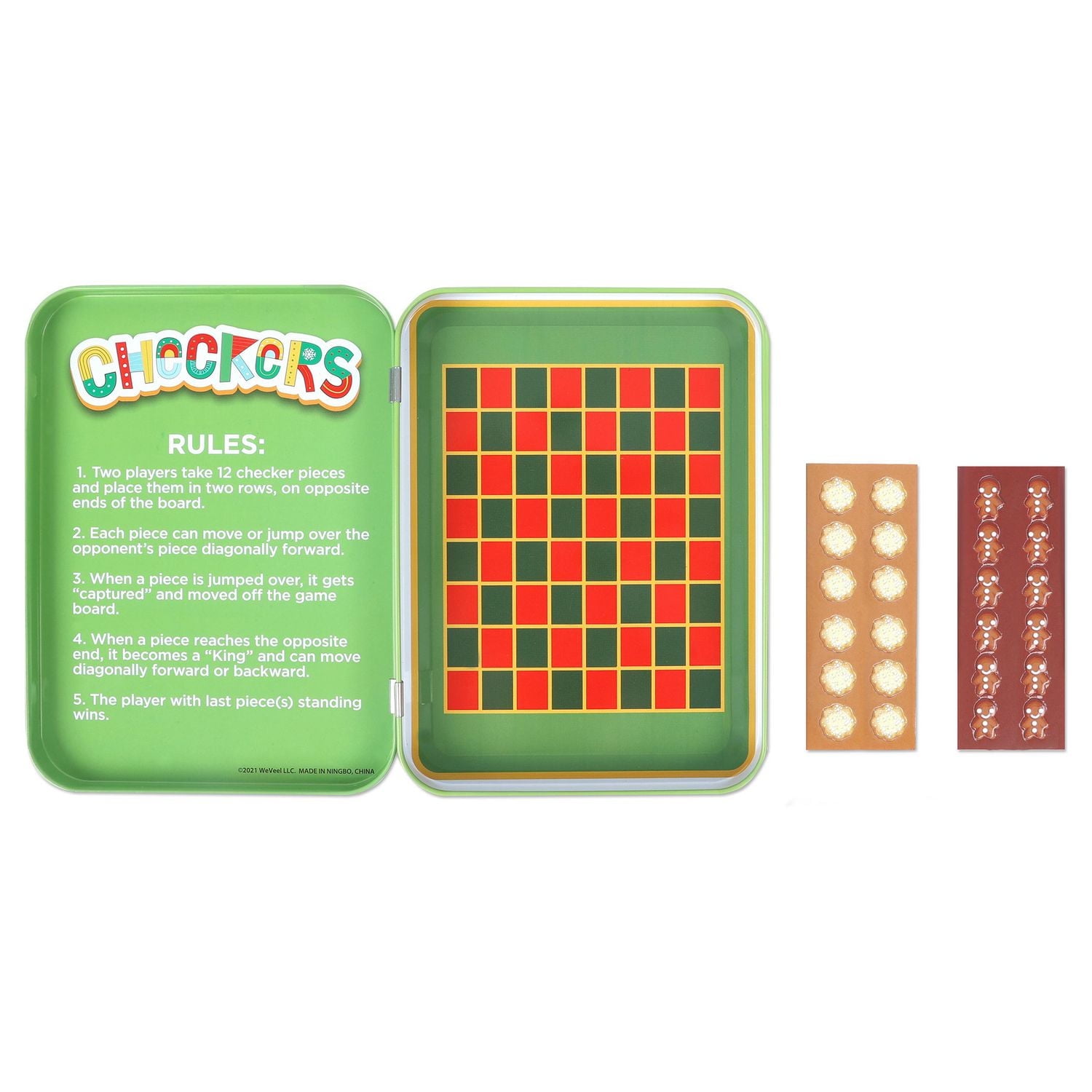 Christmas Travel Games – Magnetic pocket game - Checkers Game