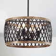 thumbnail image 3 of Warehouse of Tiffany Agustin Matte Black 4-Light Metal Geometric Drum Shade Chandelier, 3 of 6