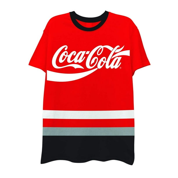 CocaCola Mens Stripe Coca Cola Shirt Have a Coke and a Smile Tee