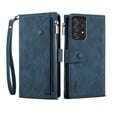 thumbnail image 2 of for Samsung Galaxy A53 5G Wallet Case, [Zipper Pocket] PU Leather Flip Folio Book Protective Shockproof Cover Magnetic Clasp Credit Card Holder Kickstand for Men Women Crossbody & Lanyard,Darkblue, 2 of 7