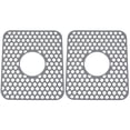 thumbnail image 3 of Set of 2 Kitchen Sink Silicone Mat Mats and Protectors Strainer Drain Cover Grey, 3 of 8