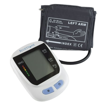Bluestone Automatic LCD Upper Arm Blood Pressure Monitor, Cuff, WHO Indicator & Carrying