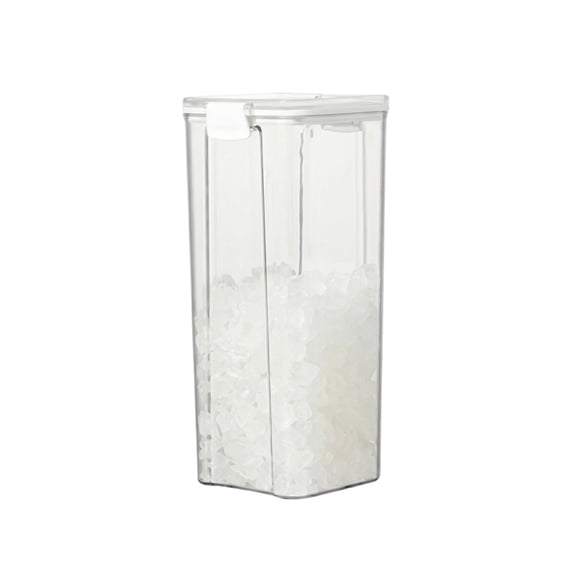 Airtight Food Storage Jar, 60 oz Large Transparent Plastic Canister with White Locking Lid for Kitchen Pantry Organization Spice Grains Herbs Storage Box Food Grade BPA Free, Clear