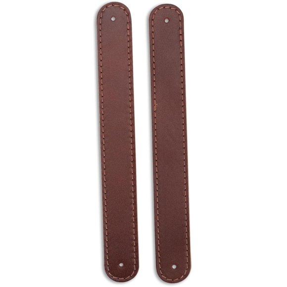 Jaladeras para cajón CestAntiQ hechas a mano de piel plena flor (2, color tan)