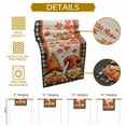 thumbnail image 5 of ERUNPONLY Orange Gnomes Table Runner - 72 Inch Long Sunflower Pumpkin Leaves Vintage Beige Check Cotton Linen Blended Dress Scarves Farmhouse Table Runner for Kitchen Dining, Coffee Table, 14" x 72", 5 of 8