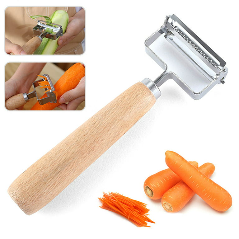 Yirtree Julienne Peeler Stainless Steel Cutter Slicer with Cleaning Brush Pro for Carrot Potato Melon Gadget Vegetable Fruit Cabbage Grater Potato