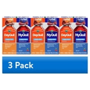 (3 pack) Vicks DayQuil and NyQuil Cold and Flu Liquid, Cold and Flu Medicine for Adults, Cherry, 2x12 Fl oz