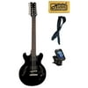 Dean Boca 12 String Classic Black Electric Guitar FREE TUNER STRAP CLOTH ,BOCA12 CBK PACK