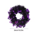 thumbnail image 7 of Homellea Black Purple Halloween Tinsel Wreath, 10.23 Inch Bat and Skull Hanging Door Wreath for Front Door, Mantel, Wall, Window, Entryway and Party Decor, 7 of 7