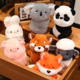 thumbnail image 2 of Animales de peluche creativos: mapache, zorro, husky, gato, mono, papá, juguete circular envuelto alrededor del brazo, muñeca de juguete para regalo de cumpleaños y Navidad, 2 of 5