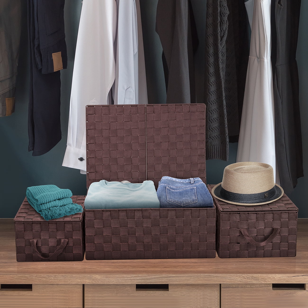 Woven Storage Basket - Brown
