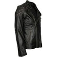thumbnail image 5 of Outfit Craze Men Distressed Black Vintage Skull & Bones Biker Leather Jacket (XL), 5 of 6
