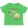 thumbnail image 3 of Inktastic Life is Better with a Dog Boys or Girls Toddler T-Shirt, 3 of 5