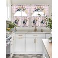 thumbnail image 4 of Spring Pig Swag Curtains for Living Room/Bedroom Windows, Butterfly Botanical Floral Pink Plaid Kitchen Curtains and Valances Set 36 Inch Length, Light Filtering Swags Valance Curtain Panels, 4 of 5