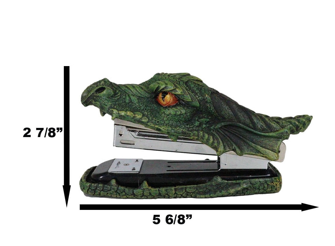 Legendary Green Fire Dragon Head Stapler Light Duty Office Desktop Stationery