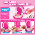 thumbnail image 3 of Set de dentista Pretend Play ULOVEME rosa con aparatos ortopédicos y dientes extraíbles, 3 of 8
