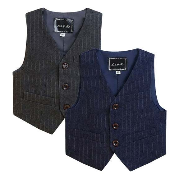 YTDSCS Kids Boys Waistcoat Vest for Baby Fashion Grey Royal Blue Vest Gentleman Party Children's Wedding for 2-11Y
