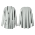 thumbnail image 4 of yillto Plus Size Womens Cardigan Open Front Lightweight Soft Comfy Long Sleeve Loose Coats with Pockets, 4 of 7