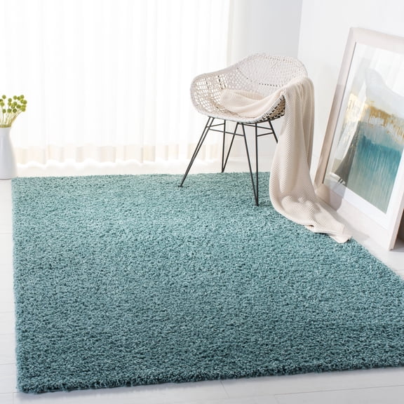 Safavieh Primo Mason Solid Shag Area Rug, Aqua, 3' x 5'