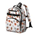thumbnail image 2 of Football and Baseball White Pattern Cute School Backpack Bag for School with Padded Back and Adjustable Shoulder Straps 15.25"x11.5"x5.25", 2 of 5