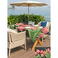 thumbnail image 5 of Outdoor Tablecloth with Umbrella Hole for Patio/Picnic/Party/Camping, Pink Tulip Waterproof Table Cloth Rectangle Table Cover Washable, Spring Floral Summer Botanical Vintage Gray (54"x 80"), 5 of 9