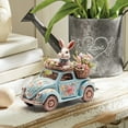 thumbnail image 6 of JoyMoreHome Easter Bunny Figurine Decor, Driving White Rabbit Statue Tabletop Ornament, Festival Present for Garden Home Table Office Dining Room Mantle Party Supplies, 6 of 6