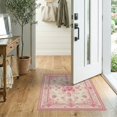thumbnail image 2 of ODIKA 2'x3' Washable Throw Rug Non-Slip, Low Profile, Flatwoven, Easy Care Vintage Damask Scrolling Medallion Ornate Floral Framed Border for Hallway, Study Room, 2 of 7
