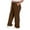 Coffee, variant on Dasayo Plus Size Pants for Women Trendy Bronze Wide-Leg Yoga Elastic Waist Basic Drawstring Pants Women Joggers L