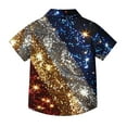 thumbnail image 6 of MKOSPLRT Kids American Flag Button Down Shirts 2-15 Years Short Sleeve Sparkly Party Shirts 4th of July Lounge T Shirts for Girl Boy, 6 of 9