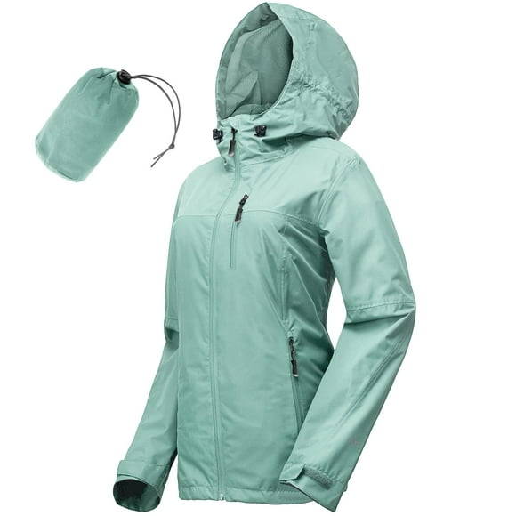 33,000ft Packable Rain Jacket Women Lightweight Waterproof Raincoat with Hood Cycling Bike Jacket Windbreaker