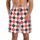 thumbnail image 1 of Balery Red and black argyle Traje de Baño Estilo Hawaiano para Hombre, Shorts de Secado Rápido con Bolsillos-Large, 1 of 6
