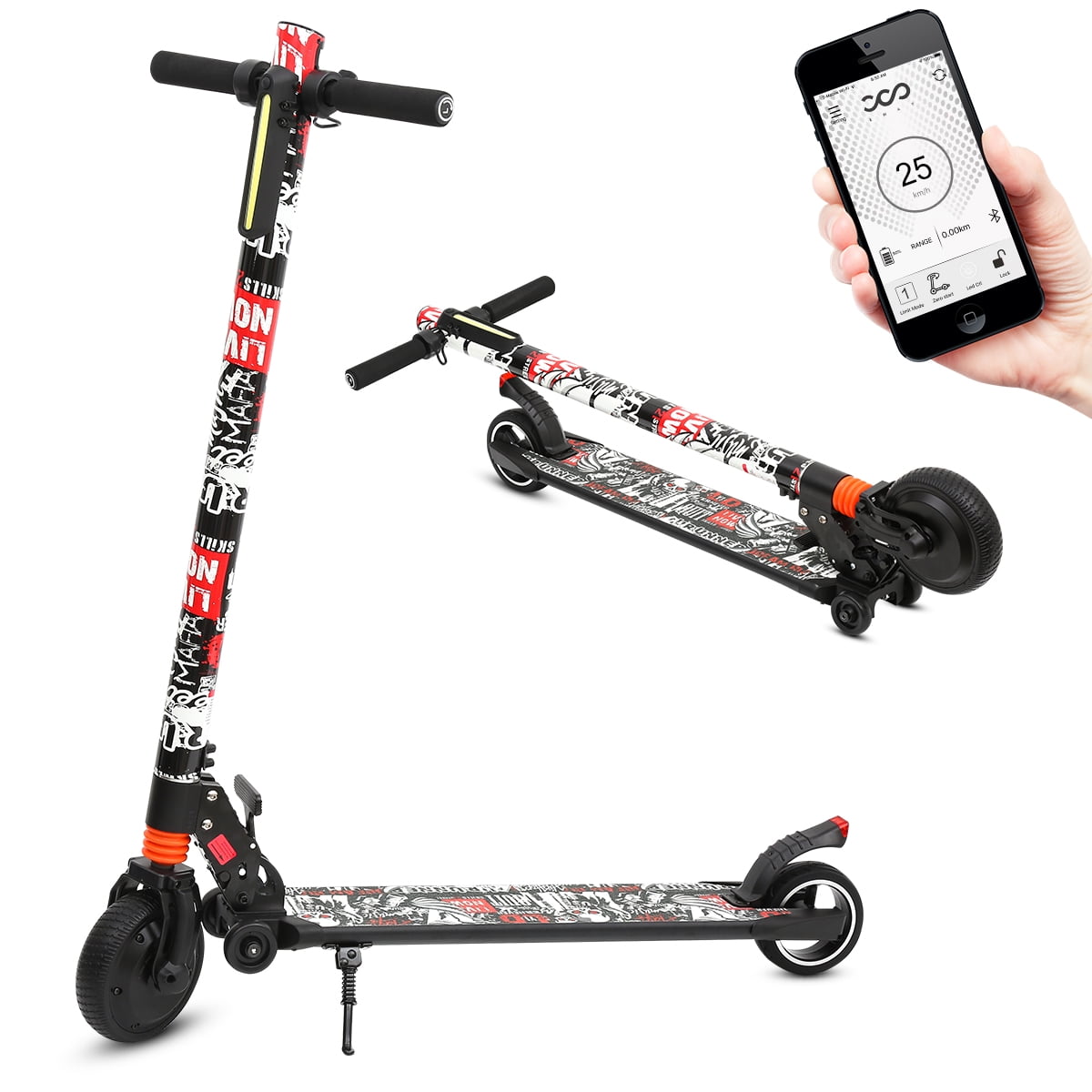 Portable Electric Scooter Rechargable Folding Scooter for Teenagers and Adults with Headlight