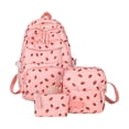 thumbnail image 2 of Bisitoy 3 in 1 Strawberry Print Backpack Set, Large Capacity Casual Daypack with Crossbody Bag & CoinPouch, Fashion Laptop Backpack for Students, 2 of 3