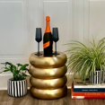 thumbnail image 4 of Modern Round  End Table, Hand Sculpted, Gold Finished Metal, 13.5 D x 14.75 H Inches, 6 lbs. (34 D x 37.5 H cm), 4 of 6