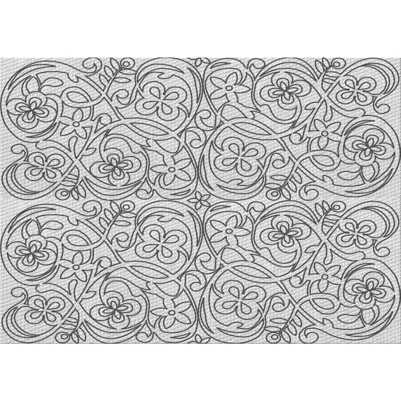 Ahgly Company Indoor Rectangle Patterned Gray Area Rugs, 6' x 9'