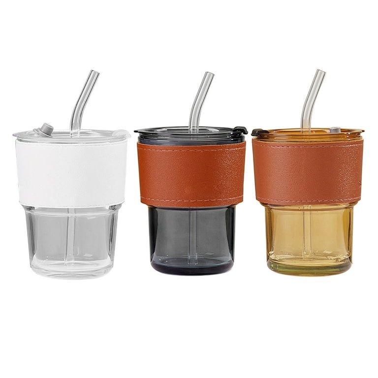 Iced Coffee Cup, Iced Coffee Cups With Lid and Straw, Glass Cups