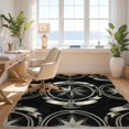 thumbnail image 3 of Design&I 6'x9' Washable Area Rug Vintage Lasso Motif Bathroom Themed Mens Hat Adult Cowboy Entry Refined for Living Room, Family Indoor, Oversized Skid-Resistant, 3 of 7