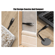 Cable Leader Cat 6 Flat Ethernet Cable 3 ft - Black | Cat6 Flat RJ45 LAN Patch Cord, UTP