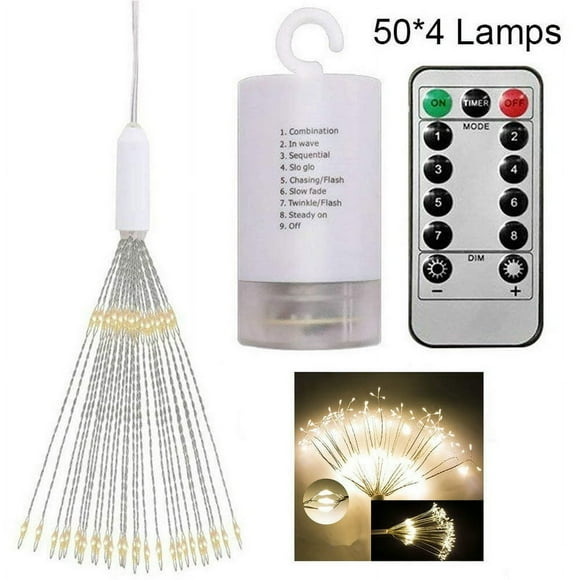 150/180/200 Leds Twinkle Starburst String Lights for Holiday Festival Christmas Outdoor Indoor Decor Light(White 60*3 Lamps)