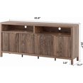 thumbnail image 2 of Fluted Storage Cabinet 65.8" Adjustable 3-Tier, Modren Entryway Organizer with Fluted Doors and Gold Handle, Waterproof Design for Kitchen, Entryway, Dining Room, and Home Office, Natural O, 2 of 7