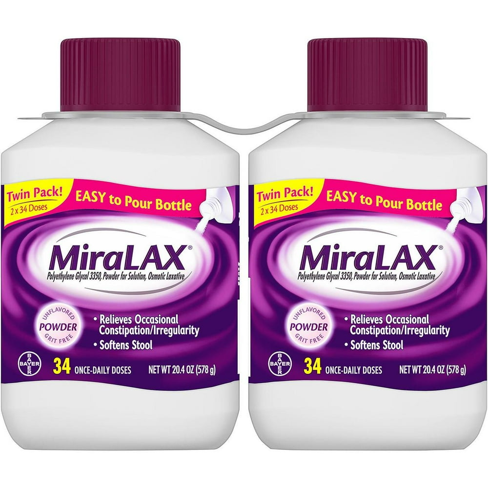 Miralax Twin Pack (2 bottles, 34 doses) - Walmart.com - Walmart.com