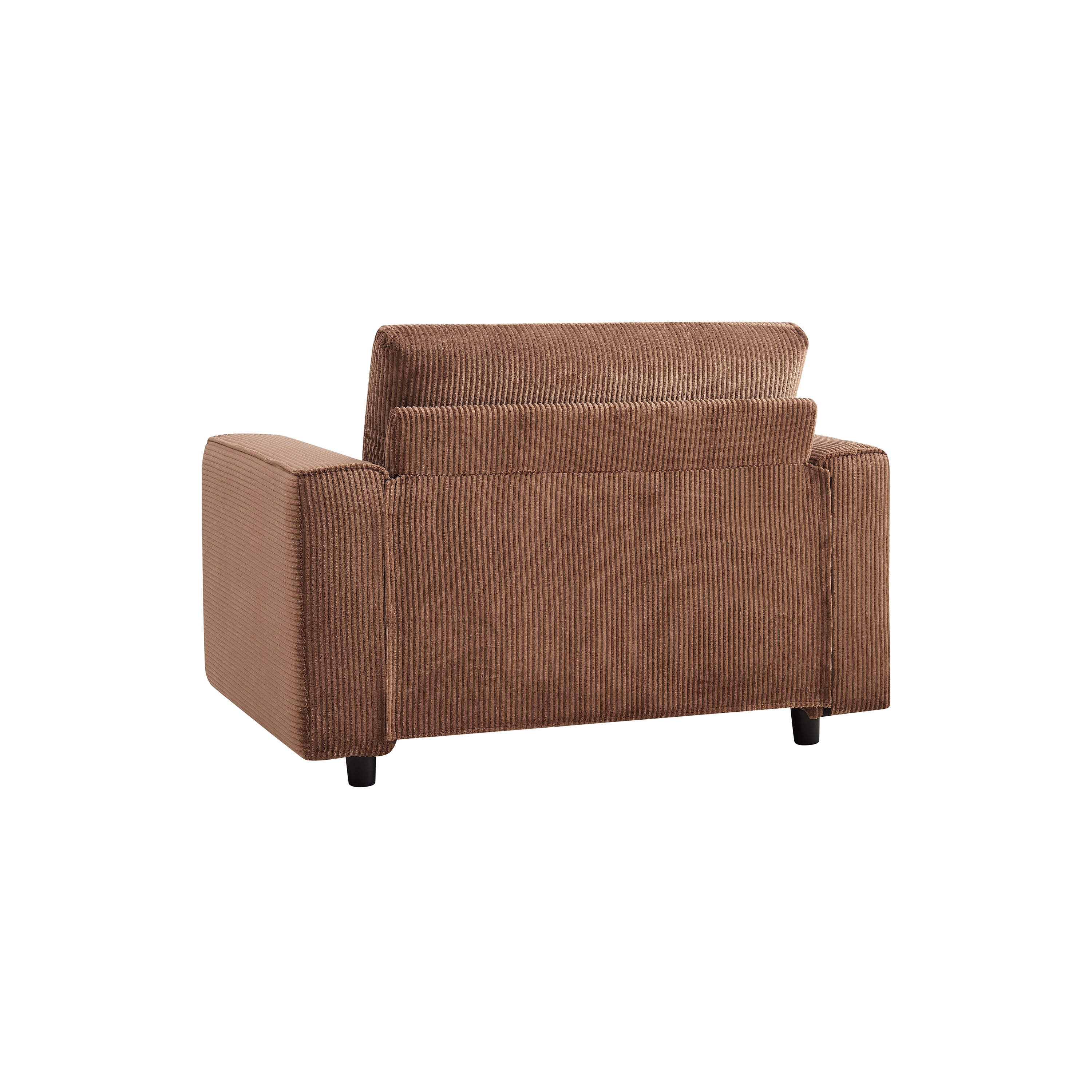 Modern Contemporary Upholstered Corduroy Plush Tufted Chair, Brown