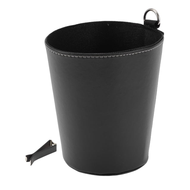 Bote de basura para automóvil Unique Bargains colgante para asientos delanteros y traseros, bote de basura de cuero sintético negro 1 pieza