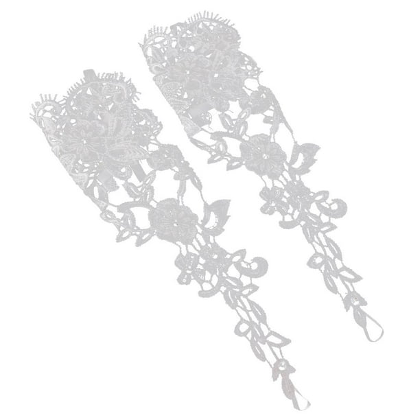 Guantes novia, flor de encaje de de imitación, accesorio para de Yotijar Guantes de boda