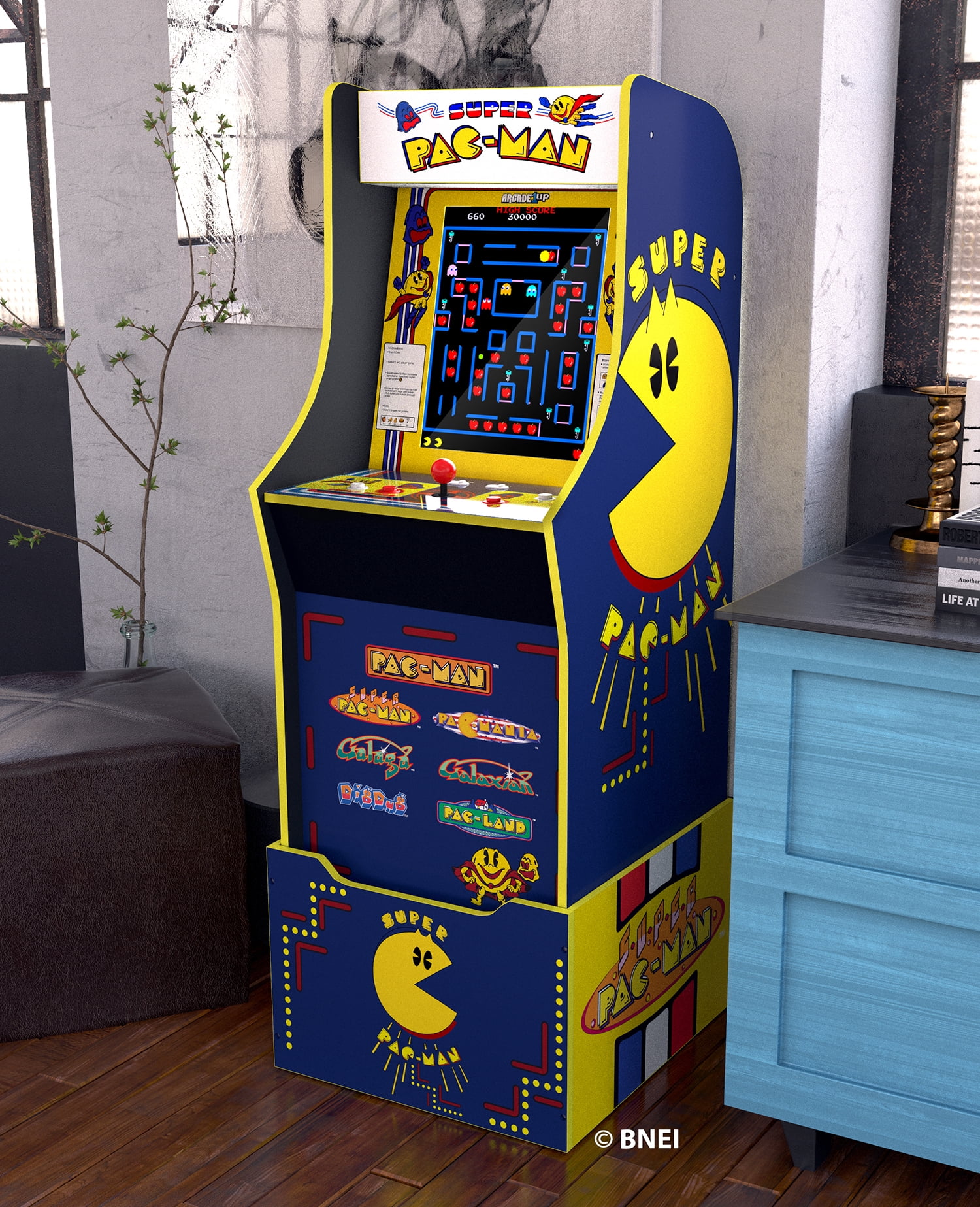 Arcade 1UP Super Pacman Machine, 7 Games in 1 Retro Video Game