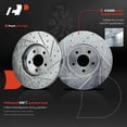 thumbnail image 3 of A-Premium Front Vented Drilled and Slotted Disc Brake Rotors Set Compatible with Chrysler Sebring 2001-2006, Cirrus 1995-2000, 3 of 8